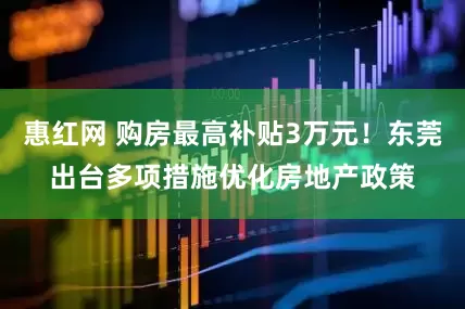 惠红网 购房最高补贴3万元！东莞出台多项措施优化房地产政策